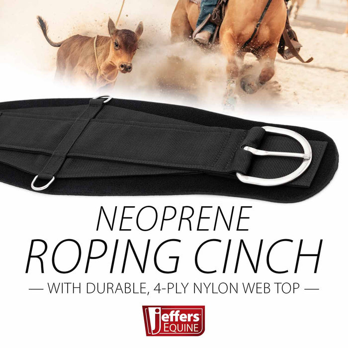 Jeffers Heavy-Duty Western Neoprene Roping Cinch with Stainless Steel Hardware