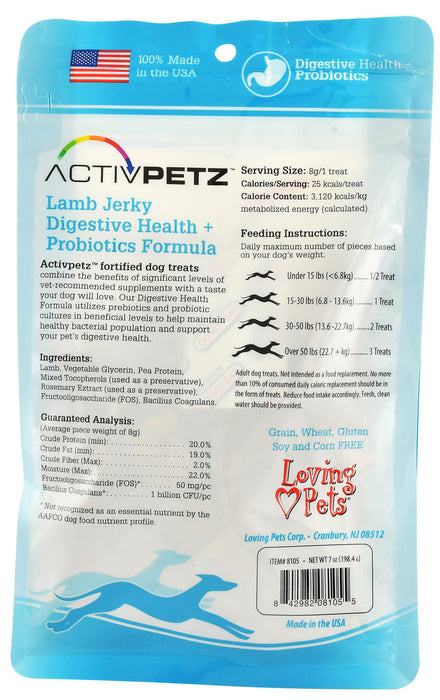 ActivPetz Digestive Health + Probiotic Jerky Treats - Lamb  