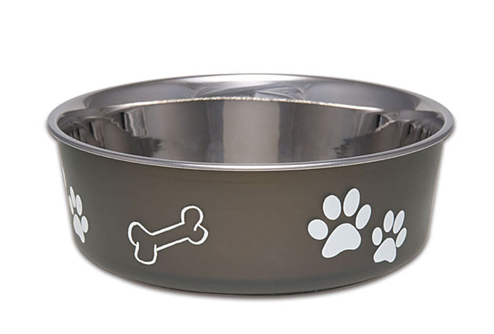 Loving Pets Bella Dog Bowl, Stainless Steel, XLarge - Espresso  