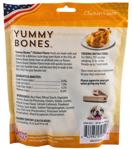 Yummy Bones Dog Treats, 13 oz - Toy/Small Chicken 