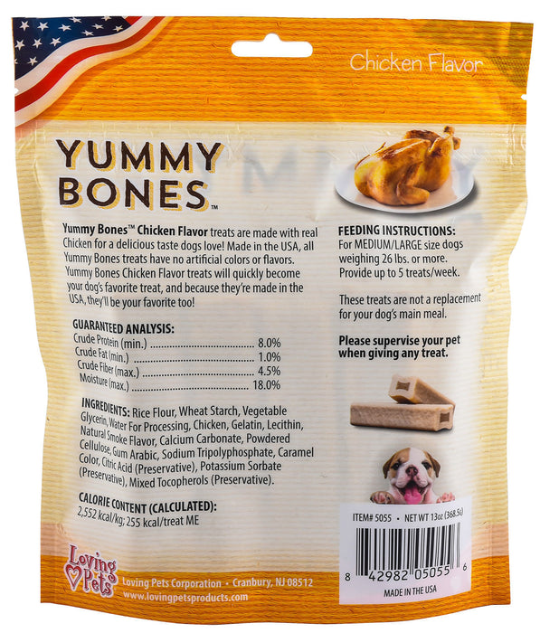 Yummy Bones Dog Treats, 13 oz - Medium/Large Chicken 