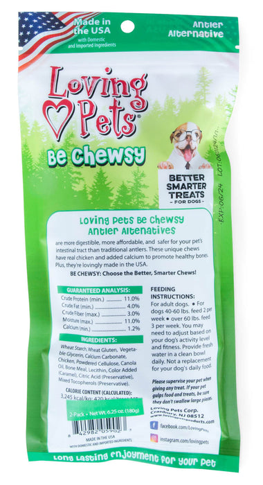 Loving Pets Be Chewsy Antler Chew Alternatives - Loving Pets Be Chewsy Antler Alternative Dog Chew, 2pk  