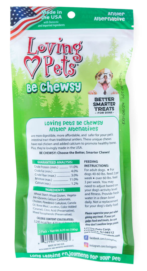 Loving Pets Be Chewsy Antler Chew Alternatives - Loving Pets Be Chewsy Antler Alternative Dog Chew, 2pk  