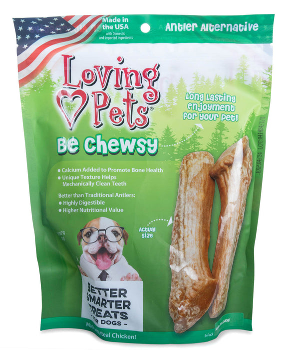 Loving Pets Be Chewsy Antler Chew Alternatives - Loving Pets Be Chewsy Antler Alternative Dog Chew, 6pk  