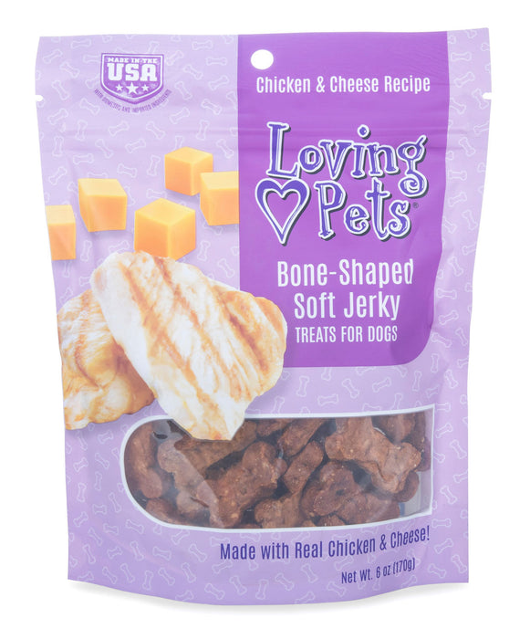 Loving Pets Soft Jerky Treats, 6 oz - Chicken/Cheese Bones  