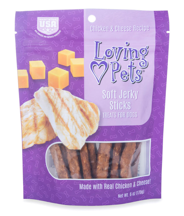 Loving Pets Soft Jerky Treats, 6 oz - Chicken/Cheese Stick  