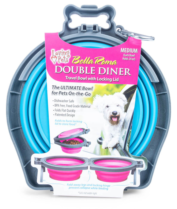 Bella Roma Travel Bowl Double Diner - Blue  