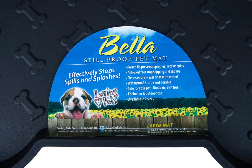 Bella Spill-Proof Dog Mat - Black Large 