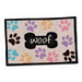 Chenille Fashion Mat - Woof with Multi Paws  