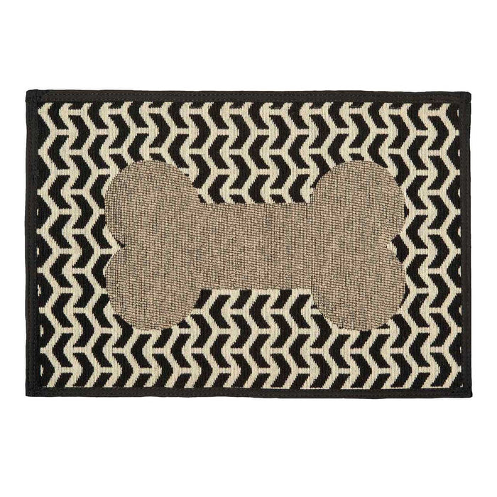 Chenille Fashion Mat - Geo Bone Brown  