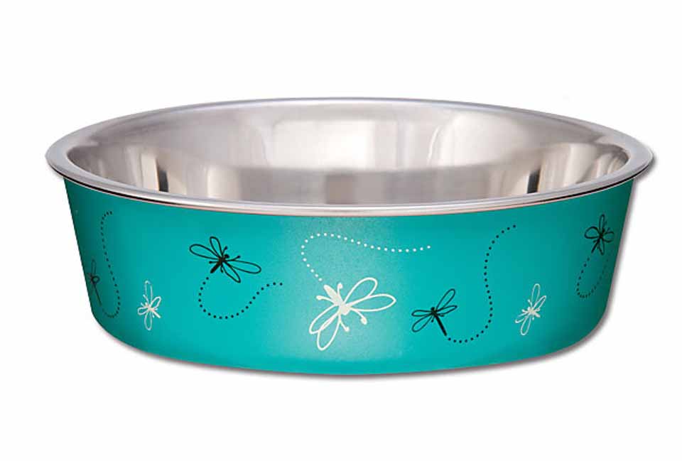 Loving Pets Bella Dog Bowls, Stainless Steel - Turquoise Small 