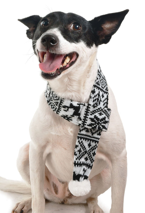 Zippy Paws Reindeer Scarf, Black/White - Large  