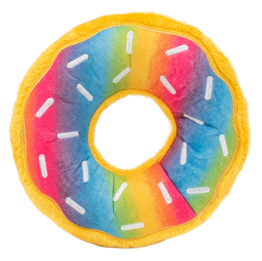 Donutz Rainbow Dog Toy - Jumbo Donutz Rainbow, 10.5"  