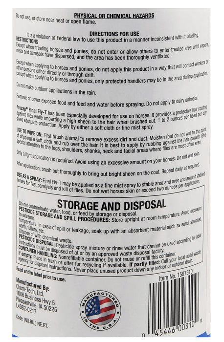 Final Fly-T Horse Spray - Final Fly-T, 32 oz  