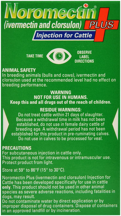 Noromectin Plus Injection Cattle Dewormer - Noromectin Plus Injection, 50 mL  