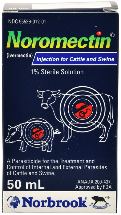 Noromectin Injectable Cattle & Swine Wormer (1% Ivermectin) - Noromectin Injectable Wormer, 50 mL  