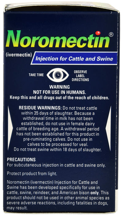 Noromectin Injectable Cattle & Swine Wormer (1% Ivermectin) - Noromectin Injectable Wormer, 50 mL  