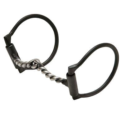 Black Steel Offset Dee Bit, Snaffle Mouth -   