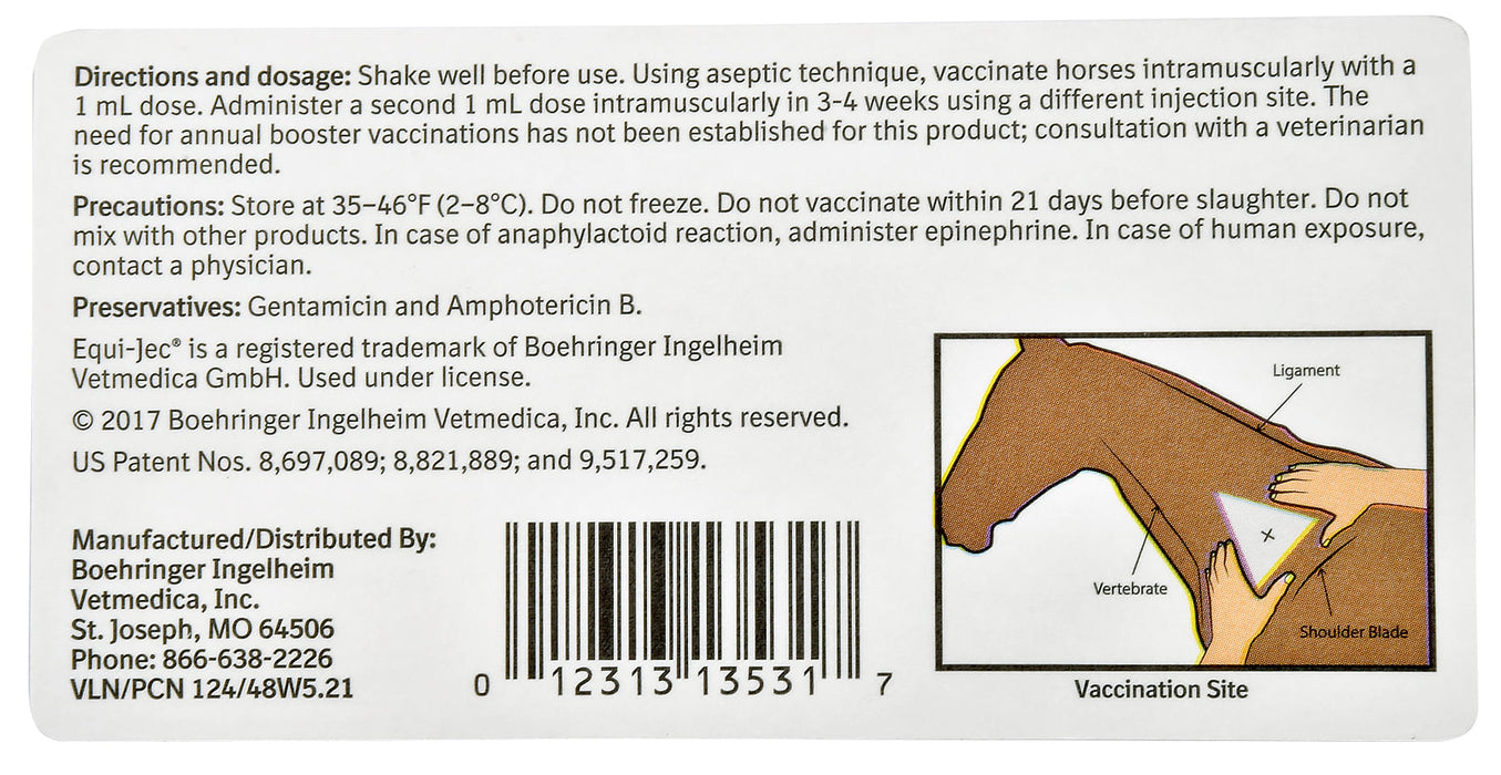 Equi-Jec WNV + EWT - 1 Dose  