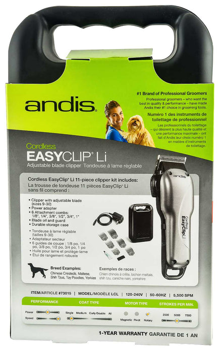 Andis EasyClip Li Cord/Cordless 11-piece Clipper Kit -   