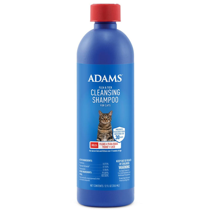 ADAMS Flea & Tick Cleansing Shampoo For Cats, 12 oz - FAAA8 - 12 oz - 1 - 1