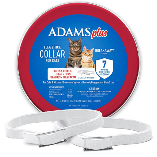ADAMS Plus Flea & Tick Breakaway Collar for Cats, 2 Pack - 14 Months Protection - FAAAT - One Size Fits All - 2 ct - 1