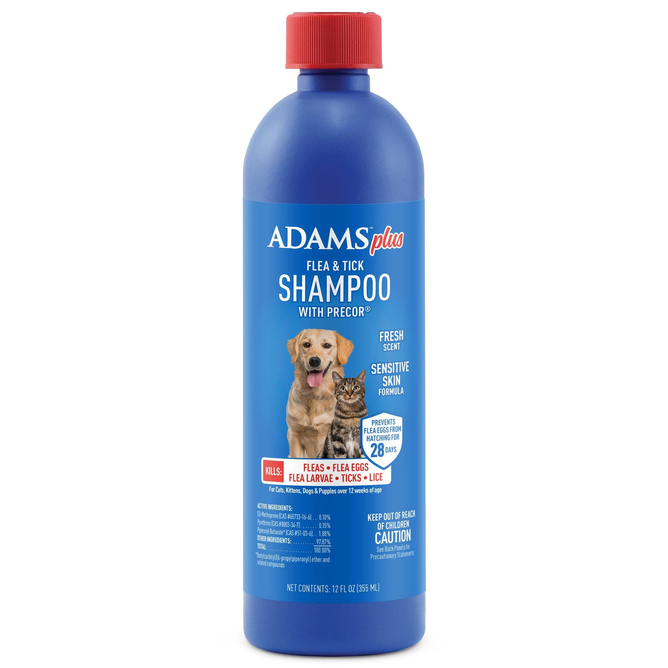 Adams Plus Flea & Tick Shampoo with Precor - FA2F - 12 oz Adams Plus Flea & Tick Shampoo - 1