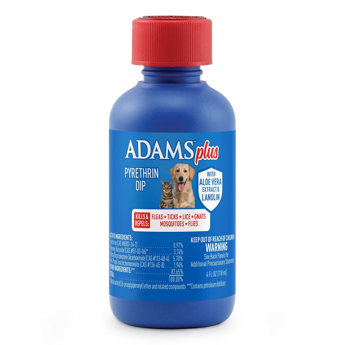 Adams Plus Pyrethrin Flea & Tick Dip for Dogs & Cats, 4 oz - FA2E - 1