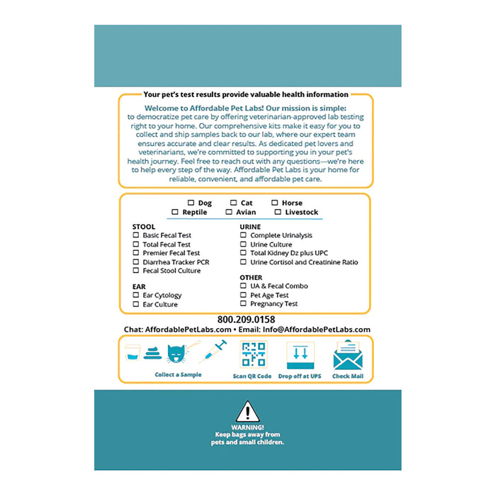 Affordable Pet Labs - Combo Complete Urinalysis & Fecal Test For Cats, Easy Home Kit - AF214 - 3