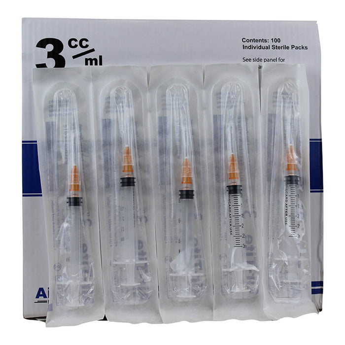Air - Tite Luer Slip Syringes with Needles, 100 Count - 01101AT-3X22X3-4LS - 3cc LS with 22 g x 3/4" - 5
