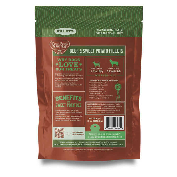 All Natural Meat & Sweet Potato Fillets Dog Treats – Limited Ingredient, Made in USA - GFFR - 8 oz - Salmon and Sweet Potato - 13