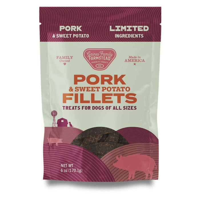 All Natural Meat & Sweet Potato Fillets Dog Treats – Limited Ingredient, Made in USA - GFFV - 6 oz - Pork and Sweet Potato - 19