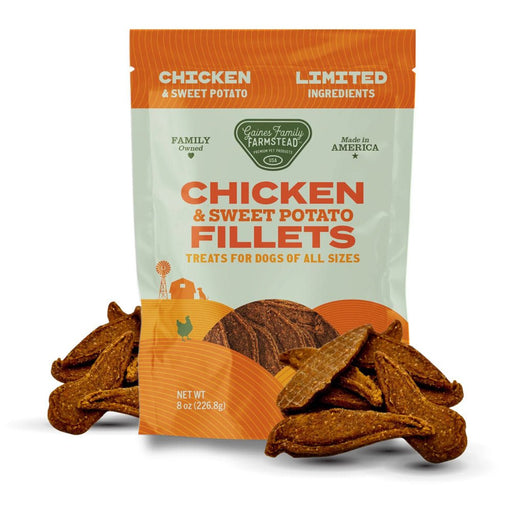 All Natural Meat & Sweet Potato Fillets Dog Treats – Limited Ingredient, Made in USA - GFFV - 6 oz - Pork and Sweet Potato - 1