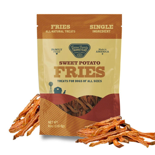 All Natural Sweet Potato Fries for Dogs – Single Ingredient, Made in USA Treats - GFFJ - Regular - 8 oz - Sweet Potato - 1