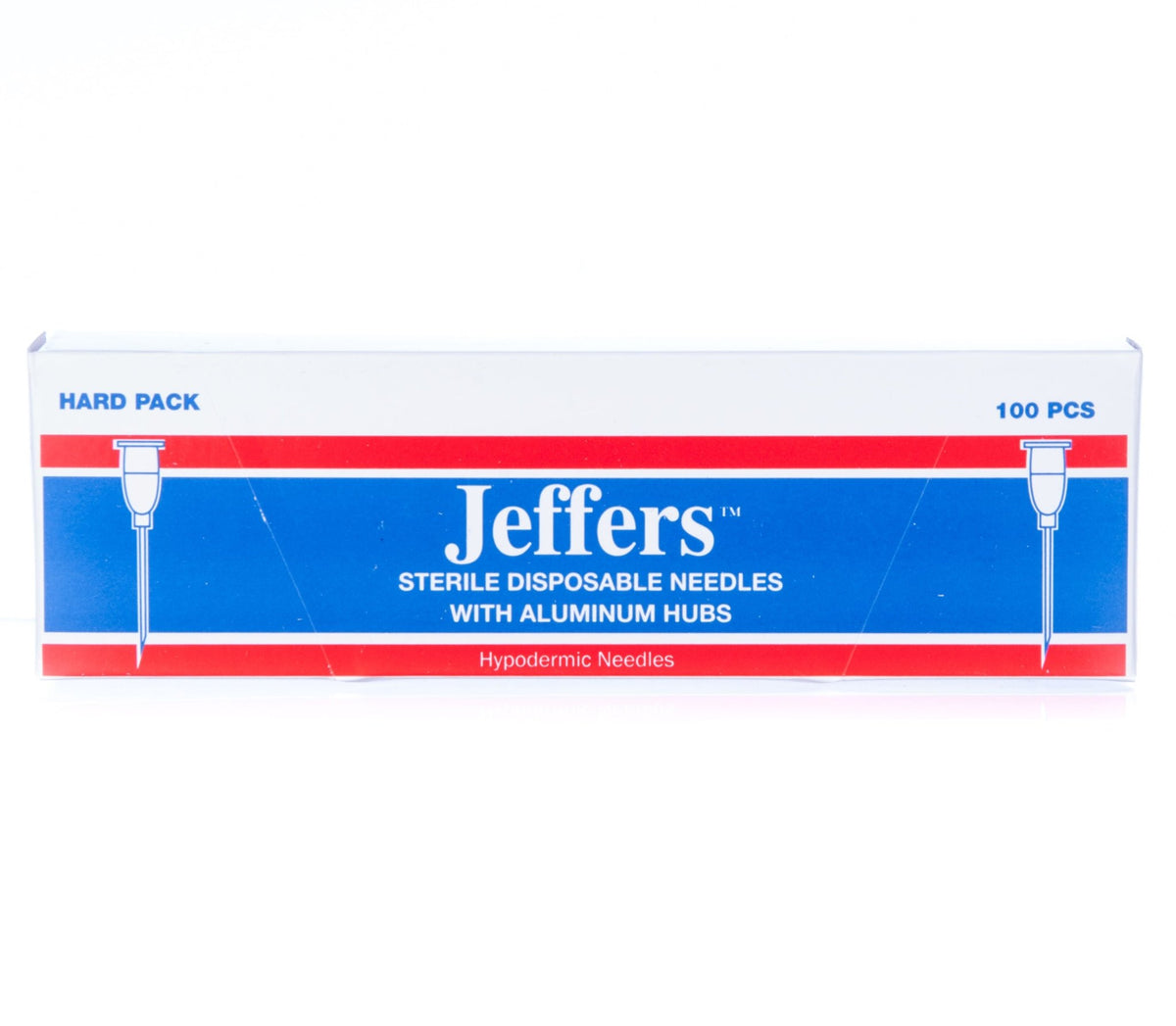 Jeffers Aluminim Hub Needles, Box of 100, Stainless Steel