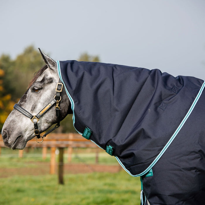 Amigo Bravo 12 Plus Horse Turnout Blanket with 250 gram fill, Navy/Aqua - Jeffers - Horse Supplies > Horse Blankets & Sheets