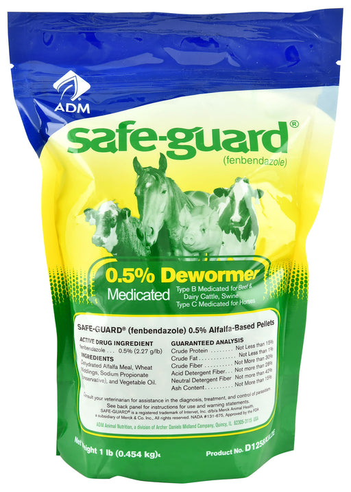 Safe-Guard Medicated Dewormer - SafeGuard 0.5% Pelleted Cattle & Horse Dewormer, 1 lb  