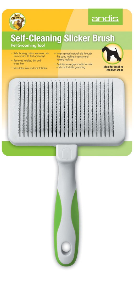 Andis Self - Cleaning Slicker Brush - Jeffers - Animal & Pet Supplies > Pet Grooming > Pet Combs & Brushes