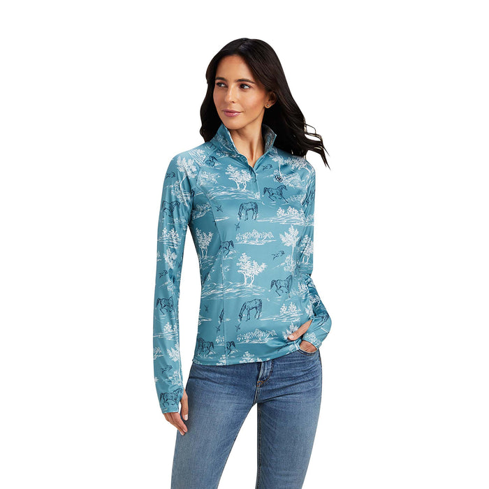 Ariat Lowell 2.0 1/4 Zip Baselayer, Arctic Frolic - Jeffers - Women > Women's Clothing > Women's Shirts