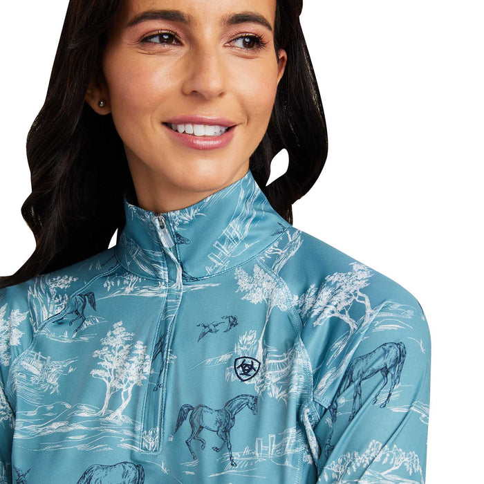 Ariat Lowell 2.0 1/4 Zip Baselayer, Arctic Frolic - Jeffers - Women > Women's Clothing > Women's Shirts