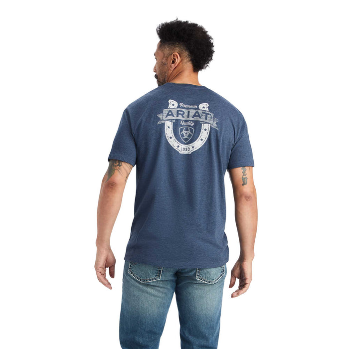 Ariat Lucky Horseshoe T-Shirt, Unisex, Navy Heather - Jeffers - Men > Men's Clothing > Men's Shirts