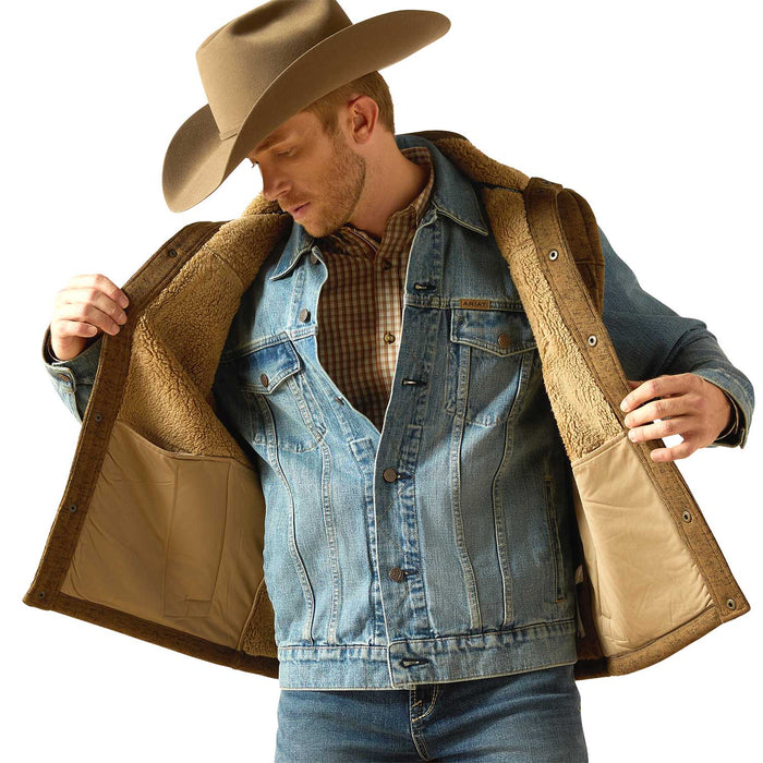 Ariat Mens Caldwell Sherpa Vest - AI8KY - Brown - Small - Each - 3