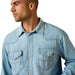 Ariat Men's Classic Cowboy Denim Shirt – Long Sleeve Western Work Shirt - AI9JA - Blue - Small - 1 ct - 3