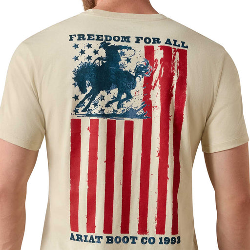 Ariat Mens Classic Fit Short Sleeve Shirt, Patriotic Freedom Western Graphic Tee - AI9DN - Natural - Small - Each - 2