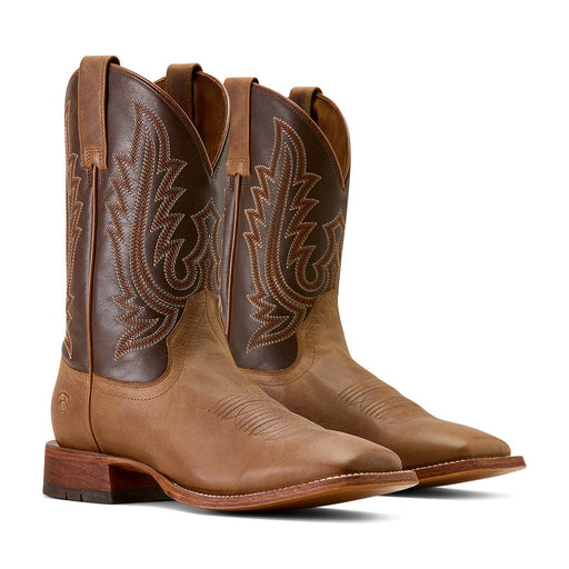 Ariat Men's Country Roads Wide Square Toe Cowboy Boot – Classic Western Leather Boot - AI3AS - Brown - 7D - 1