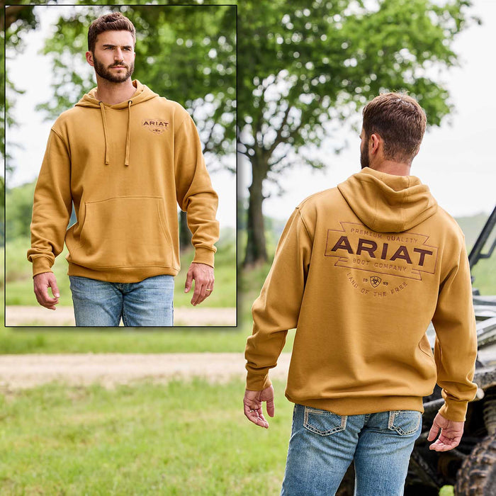 Ariat Mens Hoodie - AI8JA - Southwest Simple Bone Brown - Small - Each - 5