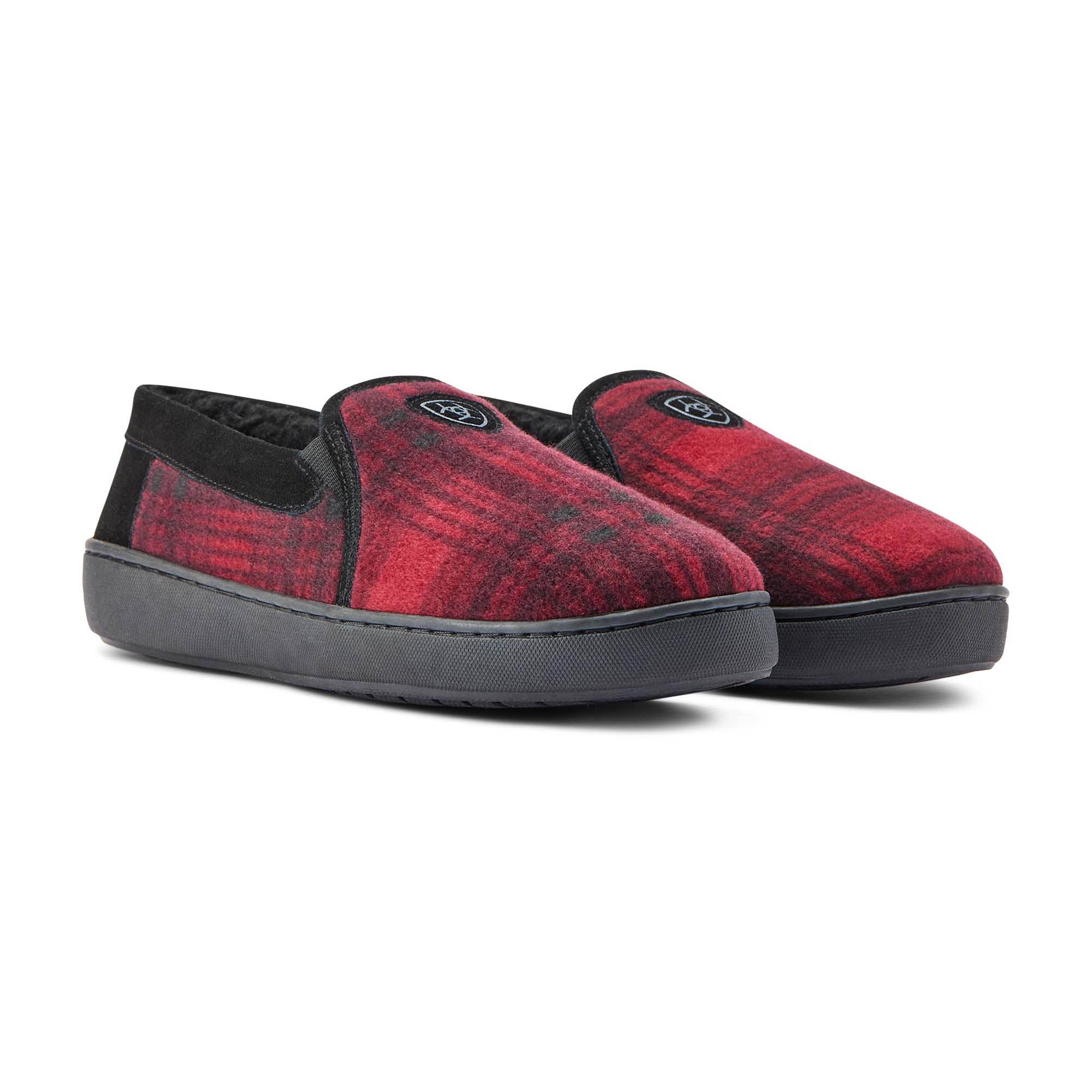Ariat Lincoln Slippers for Men in Collectible Tin, Red Plaid  display picture 1