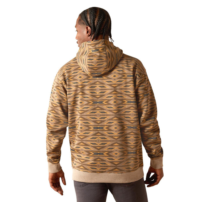 Ariat Mens Print Hoodie - AI8GW - Khaki Southwest - Small - Each - 5