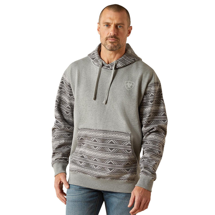 Ariat Mens Print Hoodie - AI8HB - Grey Geo Serape - Small - Each - 7