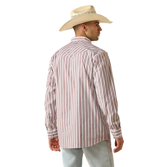 Ariat Men's Pro Series Fitted Long Sleeve Western Shirt with Snap Closure - AI9FD - White Stripe - Small - 1 ct - 2
